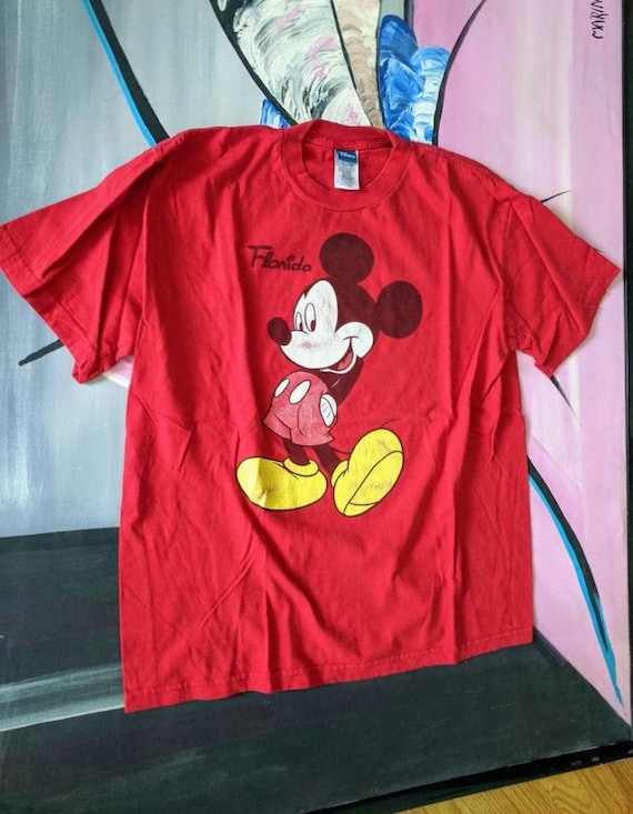 70s Disney　ディズニー　ミッキーマウス　Tシャツ キッズ 古着 70s Disney Mickey ミッキー 両面 染込み Tシャツ