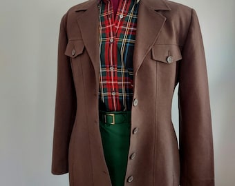 80s City Blazer: Deep Mocha, Lined Jacket - Boutique Europa M/L