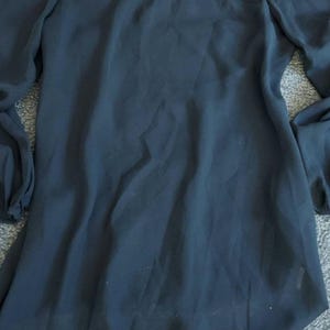 Decadent Black Blouse: Peter Pan Collar, Opaque Chiffon, Spidery Lace | Gothma Tunic image 6