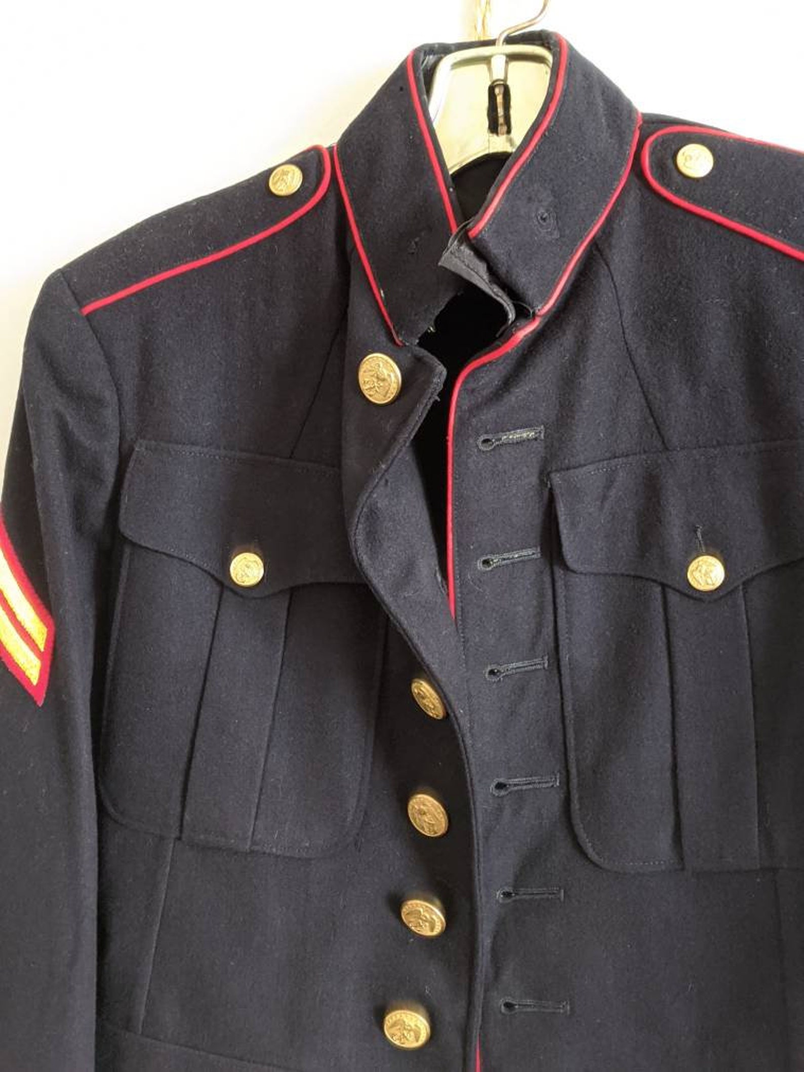 USMC Dress Blues Jacket VINTAGE Marine Corps Officer Etsy