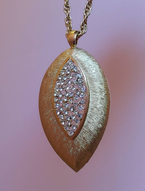 Park Lane Pave' Leaf Necklace | 1960s Iconic Statement--50
