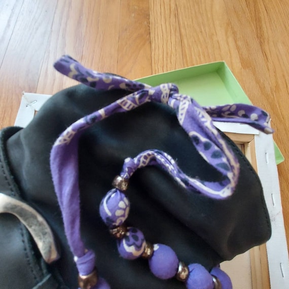 Paisley Bandana Beads, Tie-On Necklaces  | Purple… - image 6