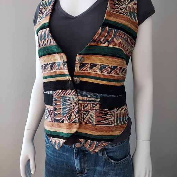 Southwest Tapestry Vest, Size Medium/large | VINTAGE 80s