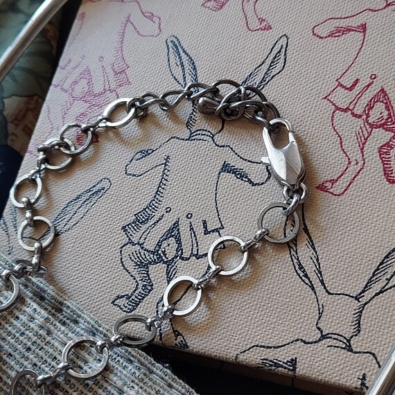 Vintage Celestial Star Bracelet: Silver Pave Char… - image 5