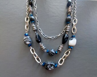 ★ヴィンテージ★ブラックアゲート★シルバー ネックレス★GACKT ☆ヴィンテージ☆ブラックアゲート☆シルバー ネックレス☆GACKT 1990