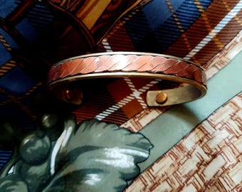Mixed Metals Cuff, Vintage Twist Bracelet: Southwest Technique, Brass Copper