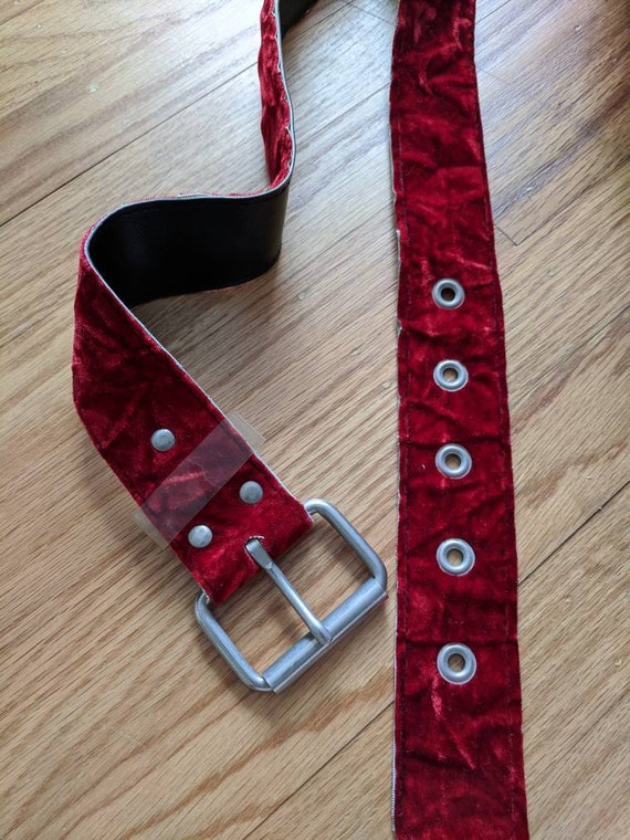 60s Crimson Crushed Velour Belt 38" | MOD SCENE H… - image 1