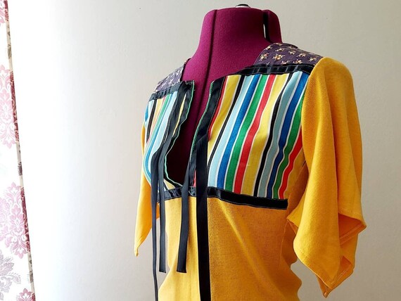 Rainbow Ribbon Top, Stretch Knit, Bishop Sleeve |… - image 9