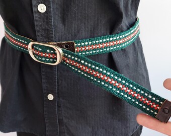 Iconic Authentic Gucci Green Red Classic Fabric Leather  display picture 1