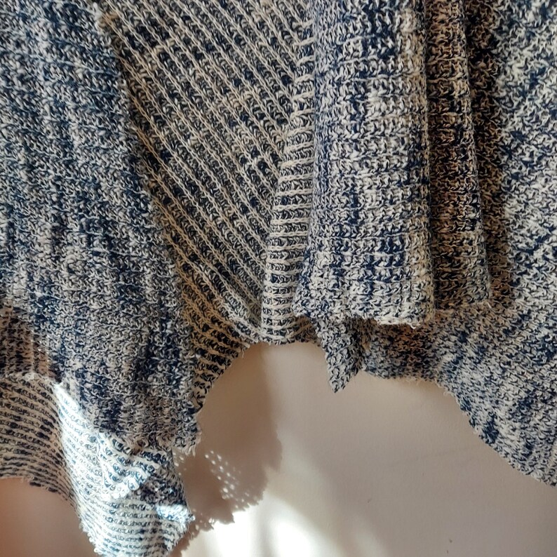 Fabric Remnant, Soft Tweed Blue, Marled Great for Blanket Scarf, Wrap