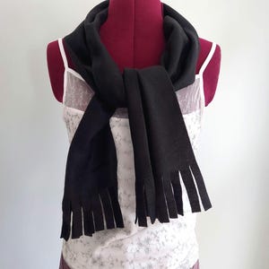 Black Fleece Scarf - Etsy