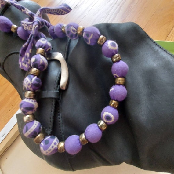 Paisley Bandana Beads, Tie-On Necklaces  | Purple… - image 7