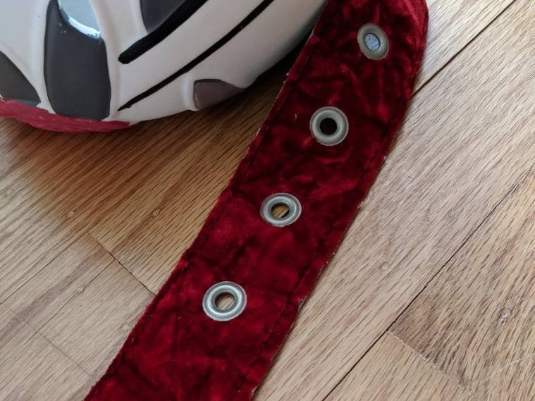 60s Crimson Crushed Velour Belt 38