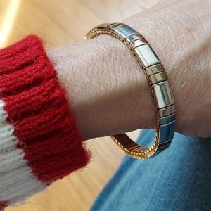 Vintage Flex Tennis Bracelet: Geometric Stretch Band, Gift Boxed