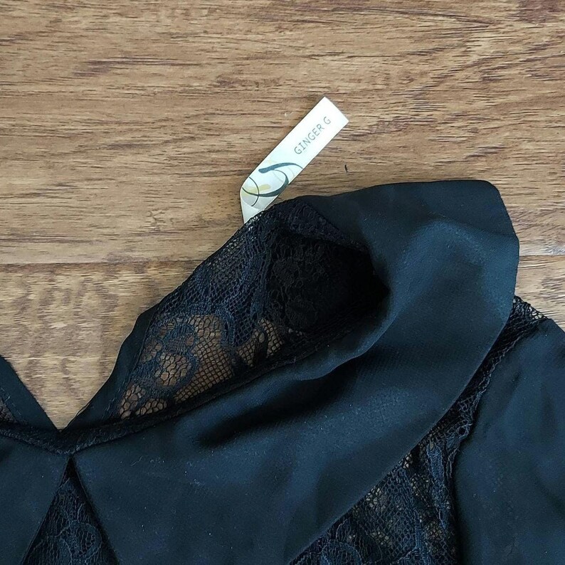 Decadent Black Blouse: Peter Pan Collar, Opaque Chiffon, Spidery Lace | Gothma Tunic image 7