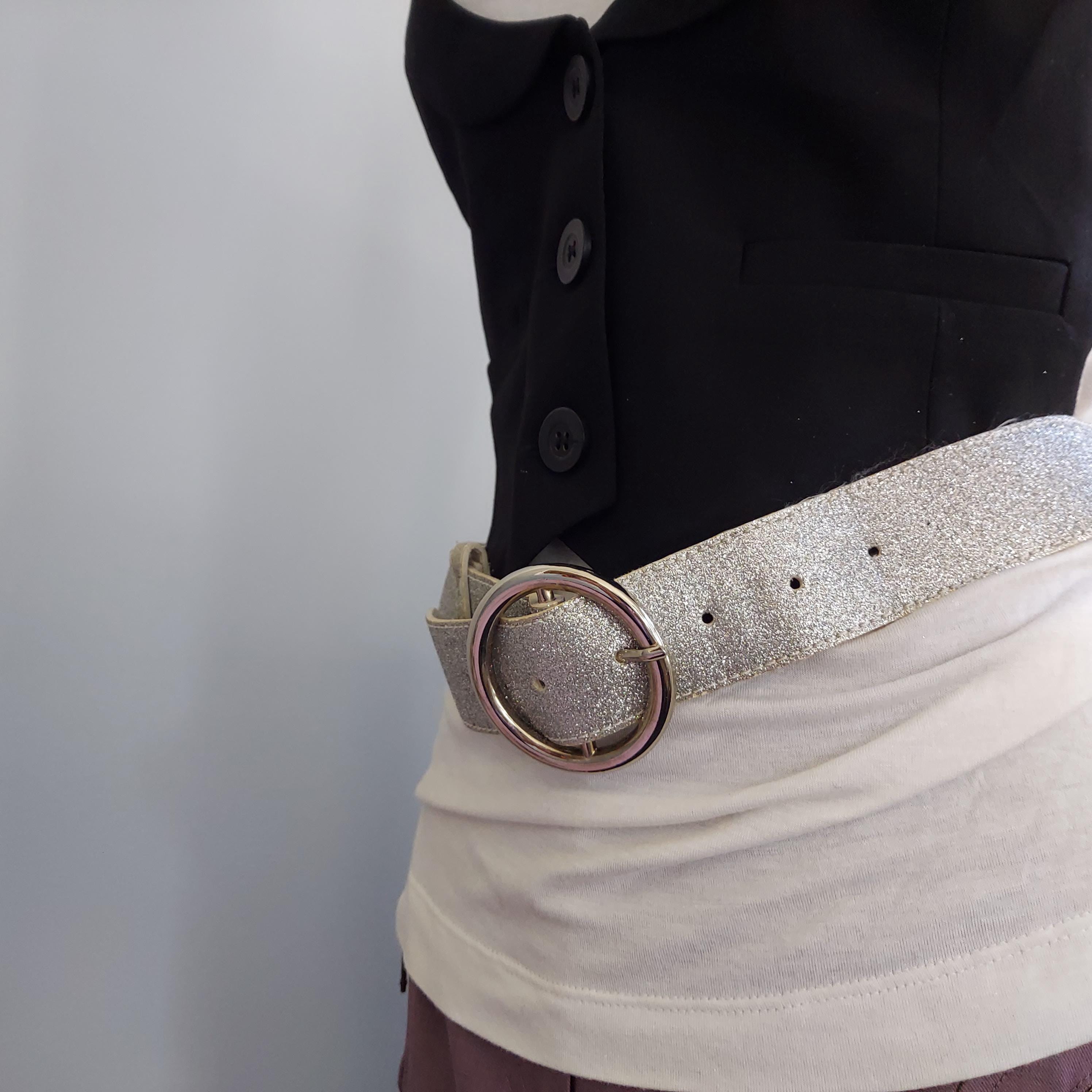Vintage 70\'s White Wide Leather Belt Silver Buckle Sz 34 - 36 Disco Retro Staple Disco Leather 1970s Vintage Belts for sale | eBay main image 4