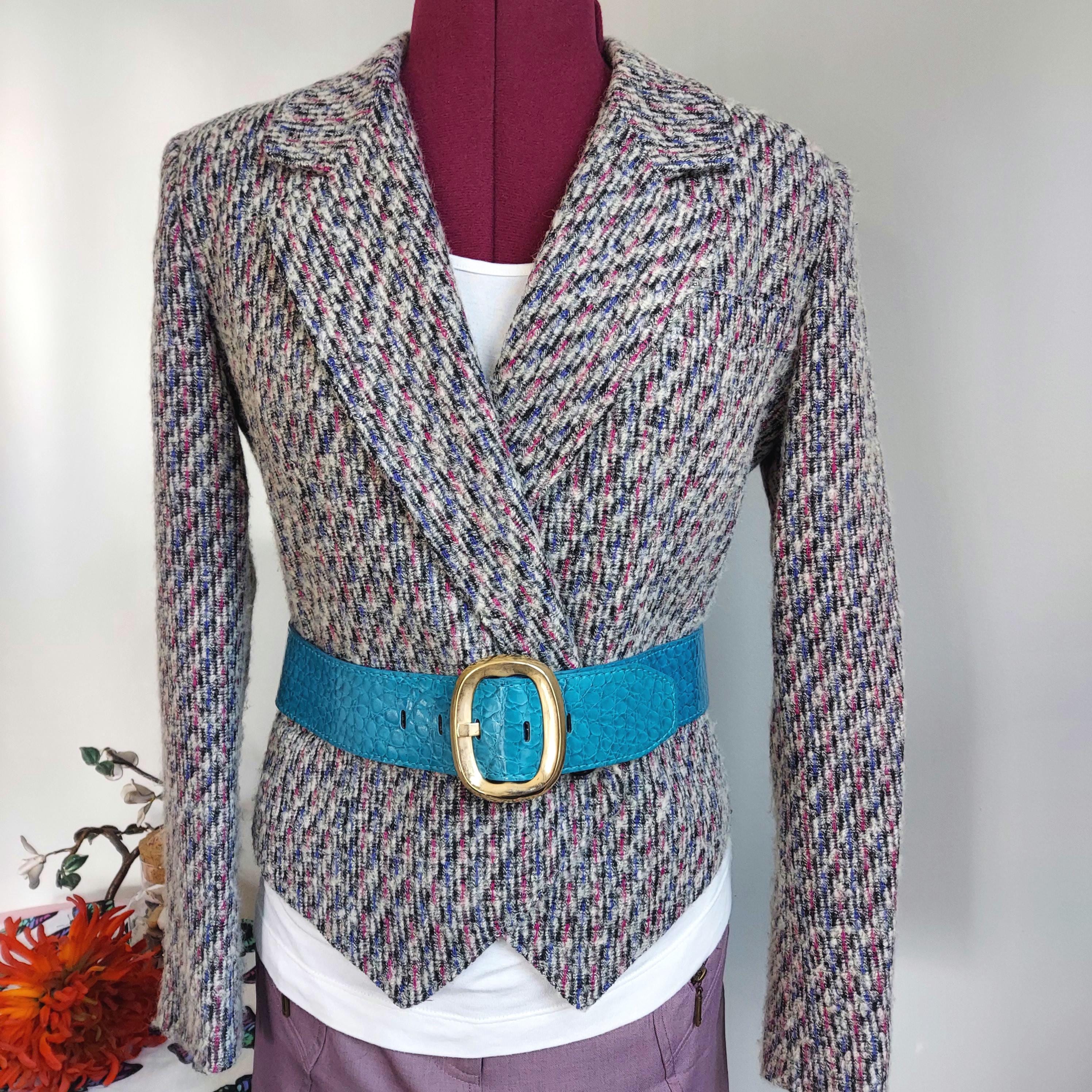 Vintage Christian Dior Tweed Jacket: 1980s Tailored Blazer, Size 6