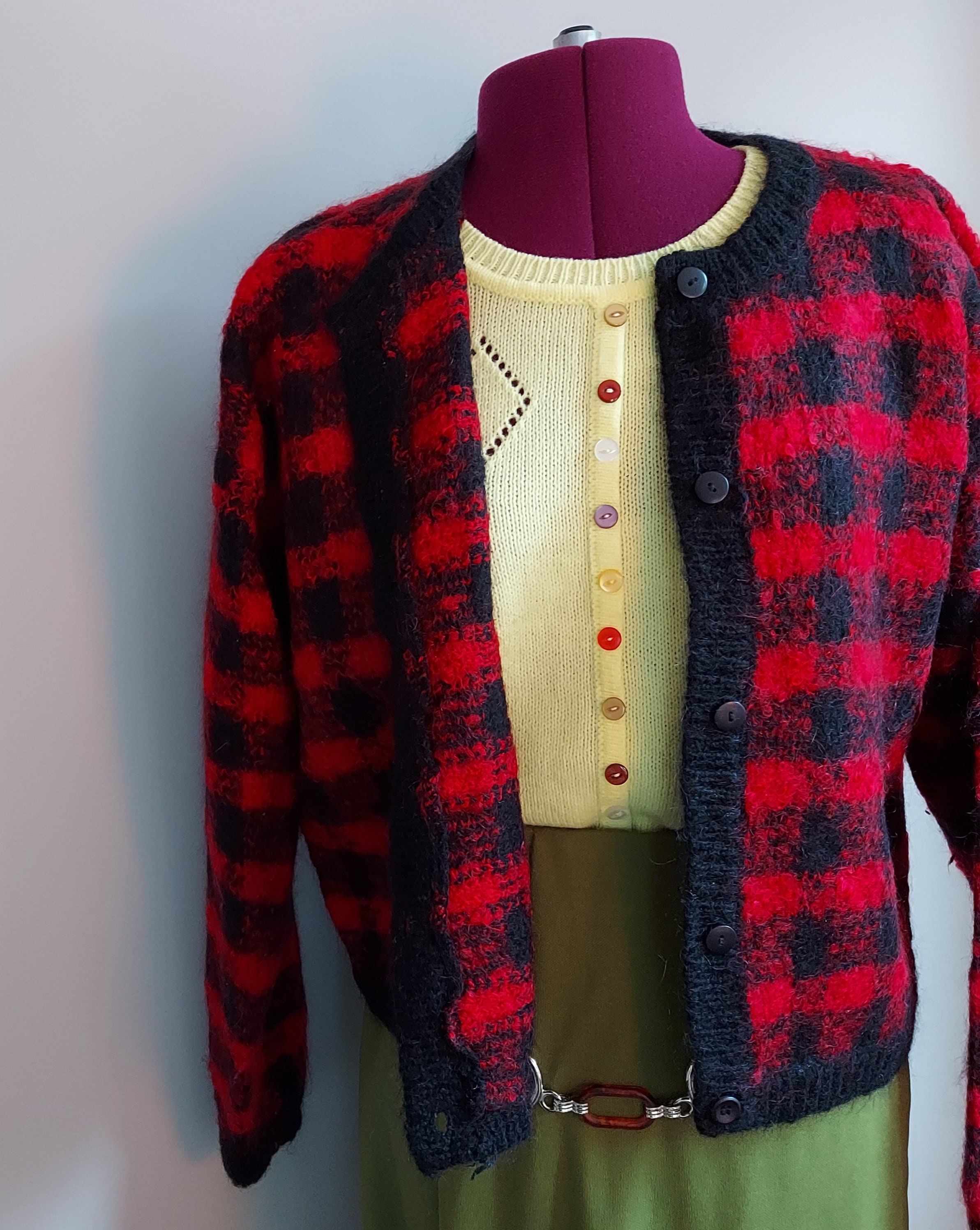 Plus size buffalo plaid cardigan discount