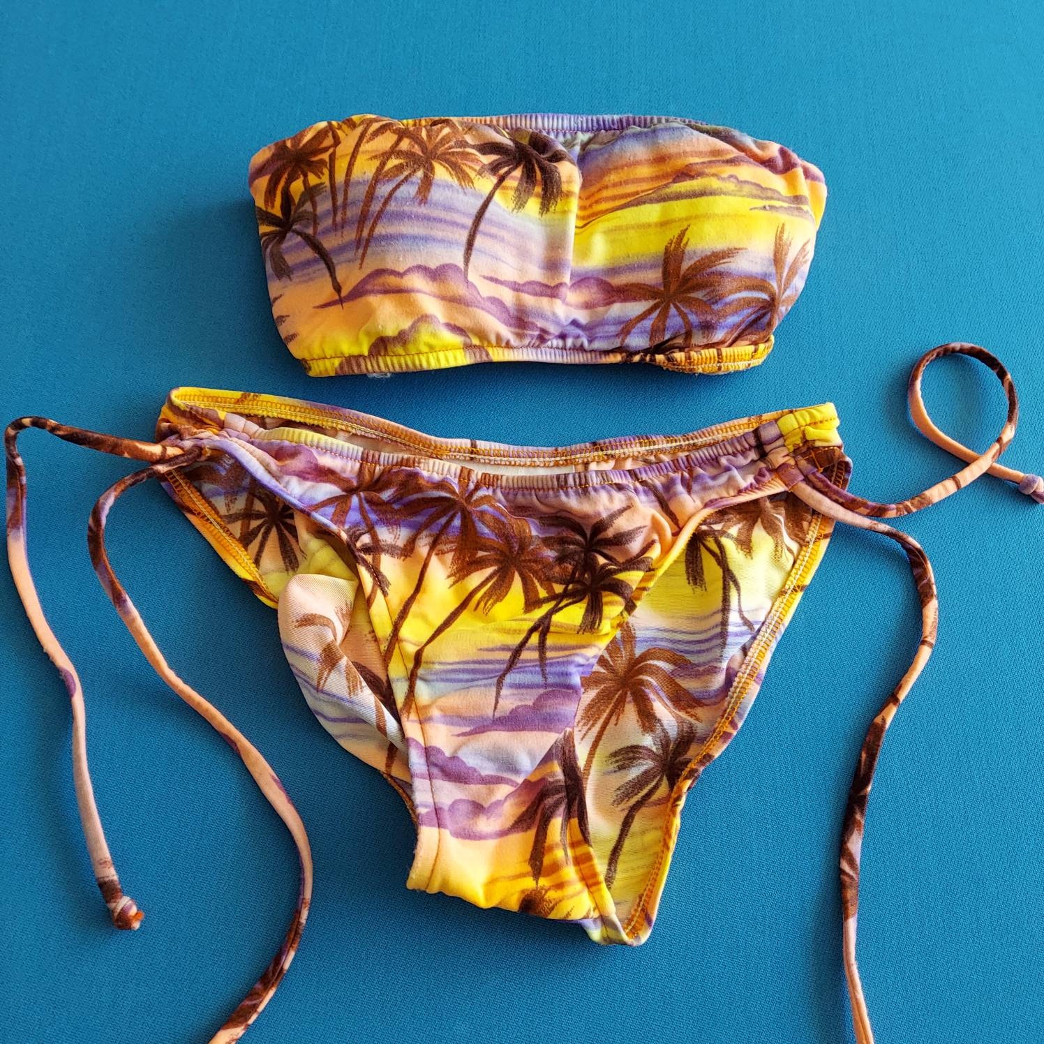 Palm Tree Dreams Mini - Reversible Bikini Bottoms for Young Women
