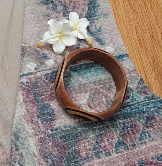 Wooden Bangle | VINTAGE 1970s Earthy Modern | Ind… - image 9