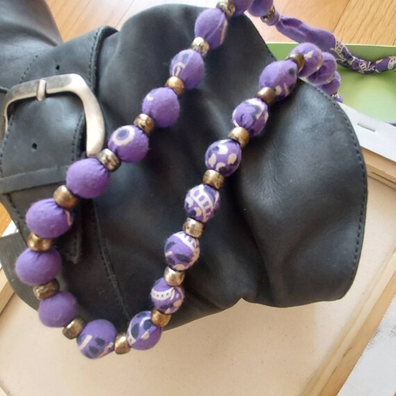 Paisley Bandana Beads, Tie-On Necklaces  | Purple… - image 2
