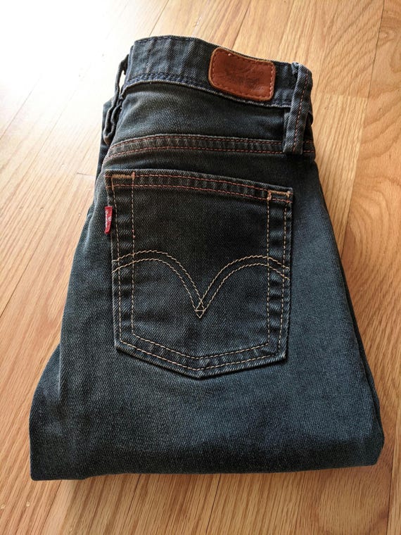 Vintage Levis 503 Jeans: Inky Blue Greaser Style, Size 0 (25