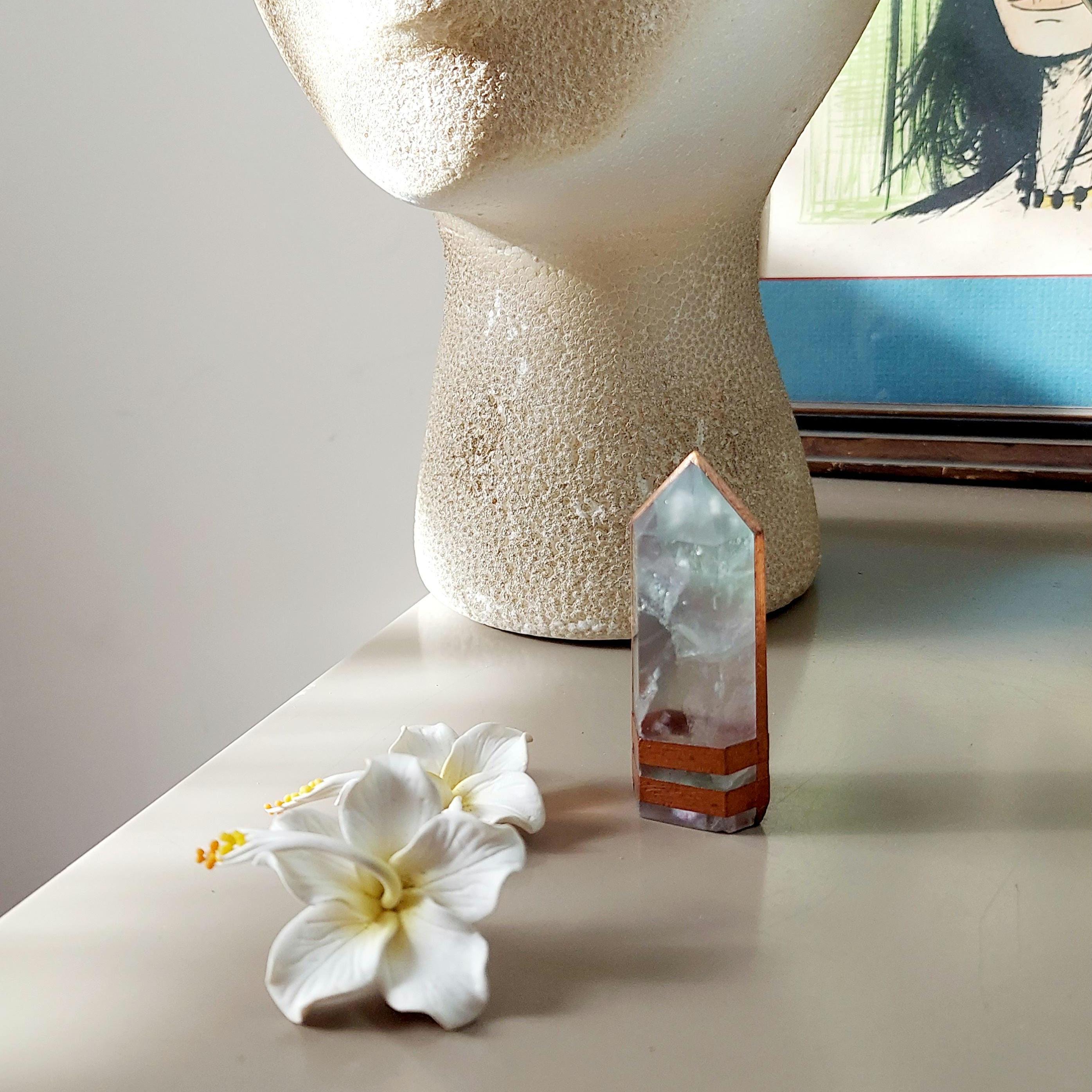 White Flower Earrings, Hibiscus | Tropical Retro 1980s