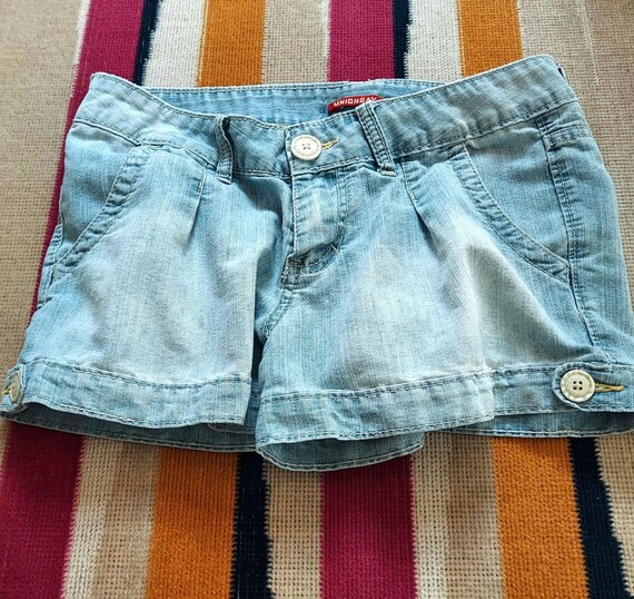 90s Cargo Shorts, Size UNION BAY Blue Fade Denim, Soft