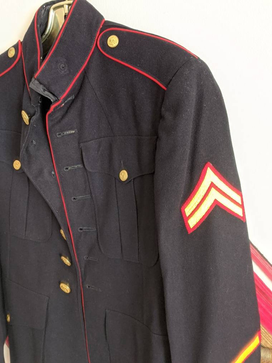 USMC Dress Blues Jacket VINTAGE Marine Corps Officer Etsy