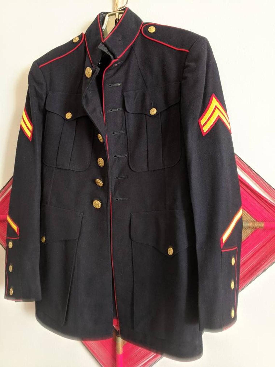 USMC Dress Blues Jacket VINTAGE Marine Corps Officer Etsy