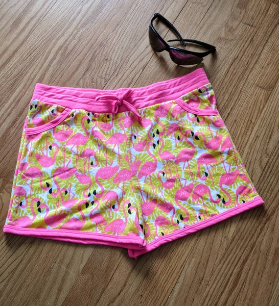 Pink Flamingo Shorts, Easy-Care Soft Knit | Kawai… - image 4