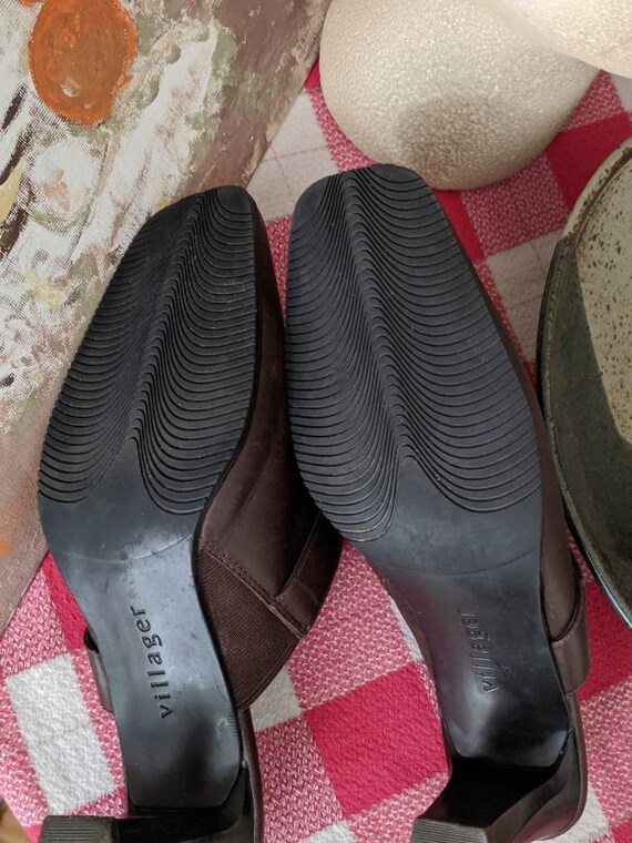 90s Brown Leather Buckle Mules: Square Toe Clogs, Size 7.5 - Etsy