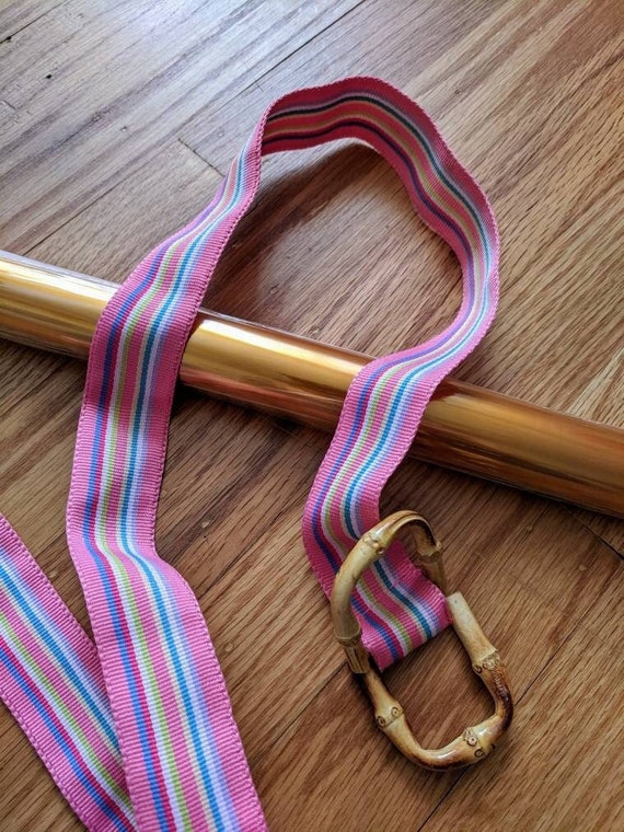 Rainbow Ribbon Belt 35 Inch | 1970s Preppy Kawaii 