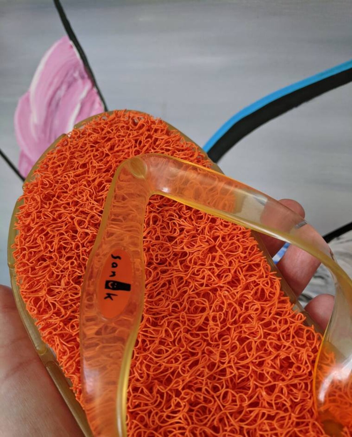 SANUK Flip Flops Size 8 Y2K 00s Orange Astro Turf | Etsy