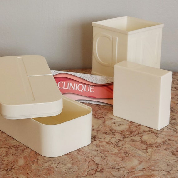 CLINIQUE Cosmetic Organizers, Beige 2 Pc. Set | V… - image 1