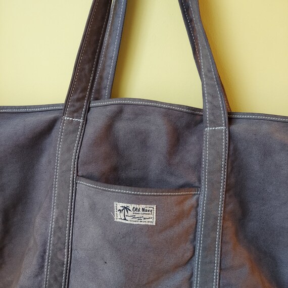 OLD NAVY Canvas Tote Driftwood Blue Sturdy Cotton Canvas Dual Handle Road Trip Ready 15 X 18 Sustainable Shopping Laundry Bag Etsy Canada