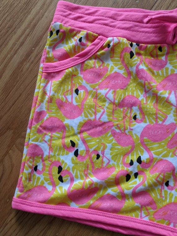 Pink Flamingo Shorts, Easy-Care Soft Knit | Kawai… - image 2