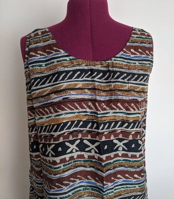 Tribal Silk Tunic, Neutral Aesthetic | M/L 38-40 … - image 2