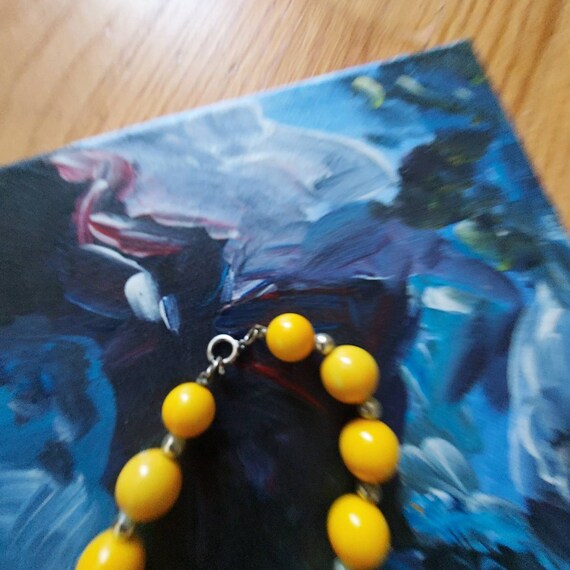 Vintage Yellow Beads 19" Necklace | 1960s MOD Col… - image 4