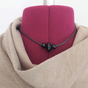 Vintage 90s Black Bead Choker: Goth Grunge Rubber Cord Necklace image 9
