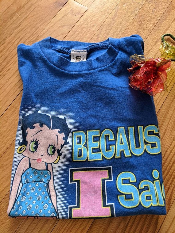 Betty Boop T Shirt Chest Size 36 Inch Spunky Vibrant Blue because