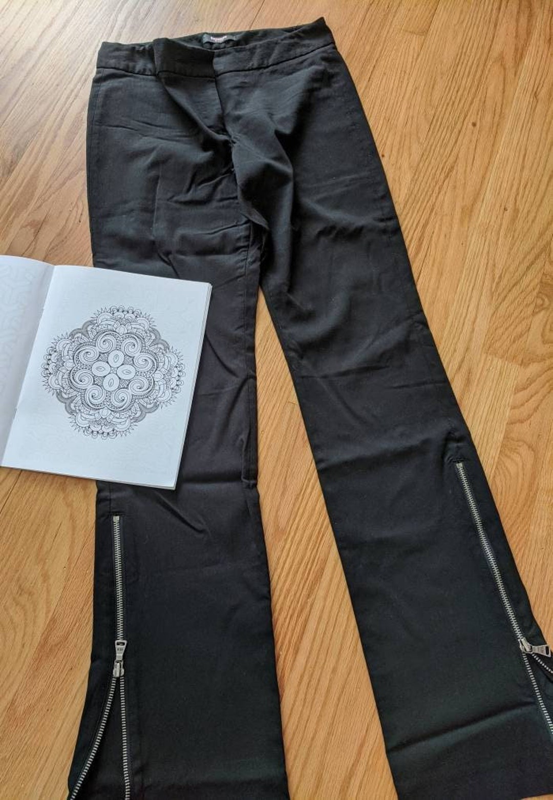 Express Stylist Flares Zipper Leg Pants Size 4/6 Long Y2K Etsy