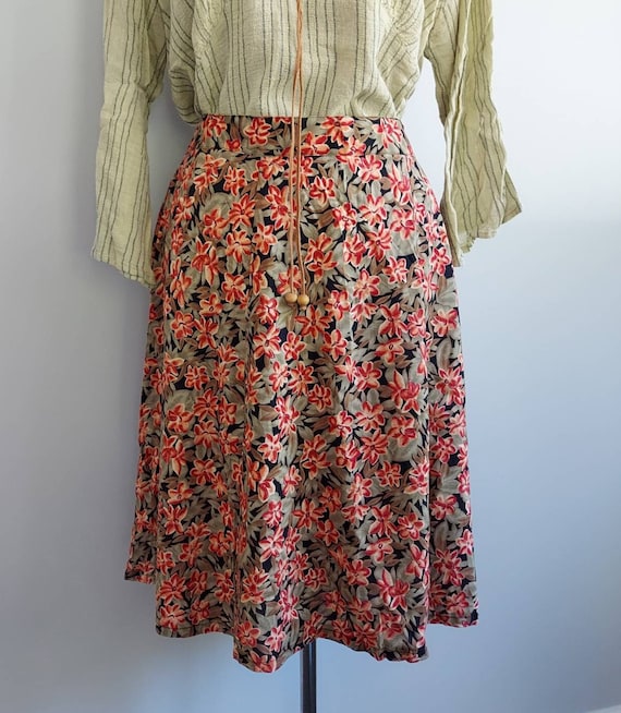 スカート vintage tapestry floral botanical skirt vintage tapestry floral botanical skirt