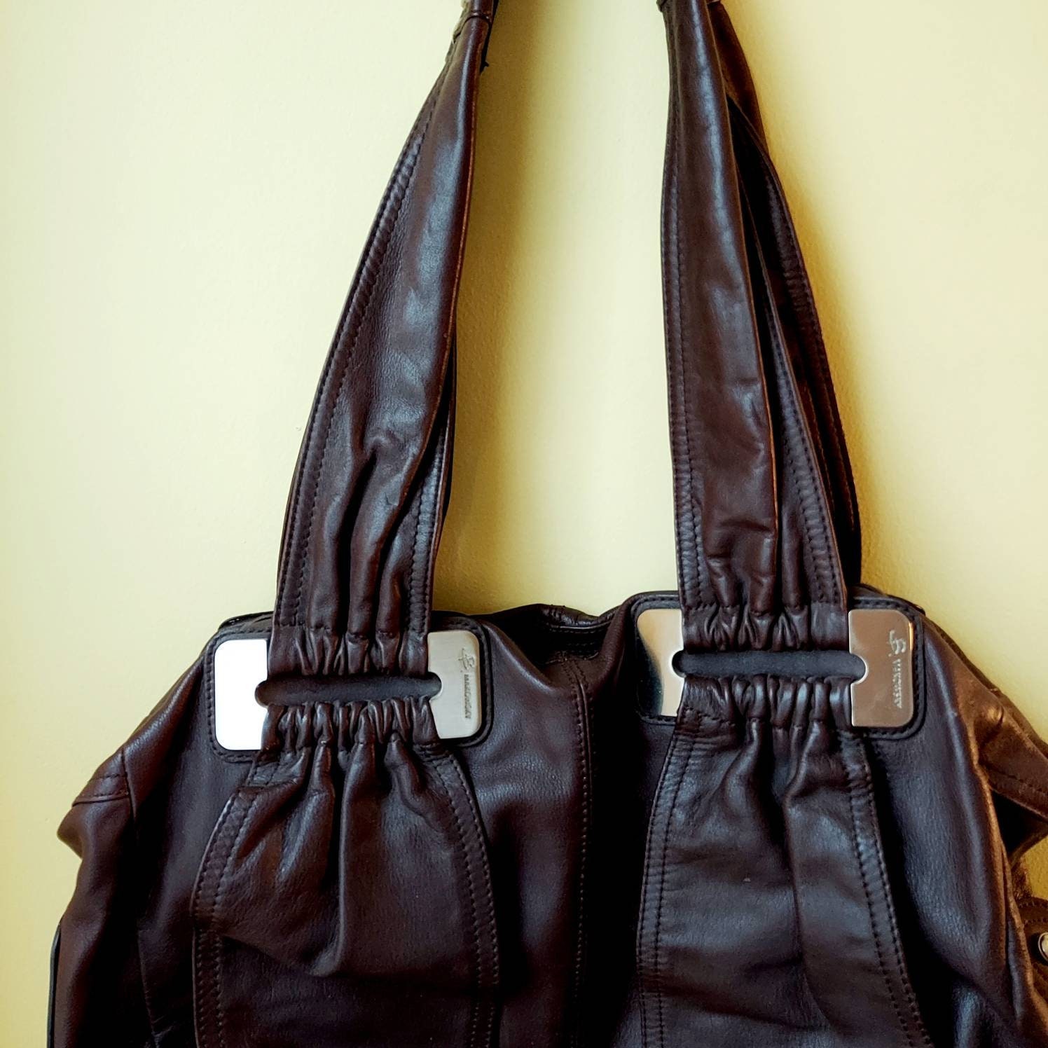 B. MAKOWSKY large champagne color textured leather shoulder bag purse –  Ethel Lee Vintage & Art-ELVA