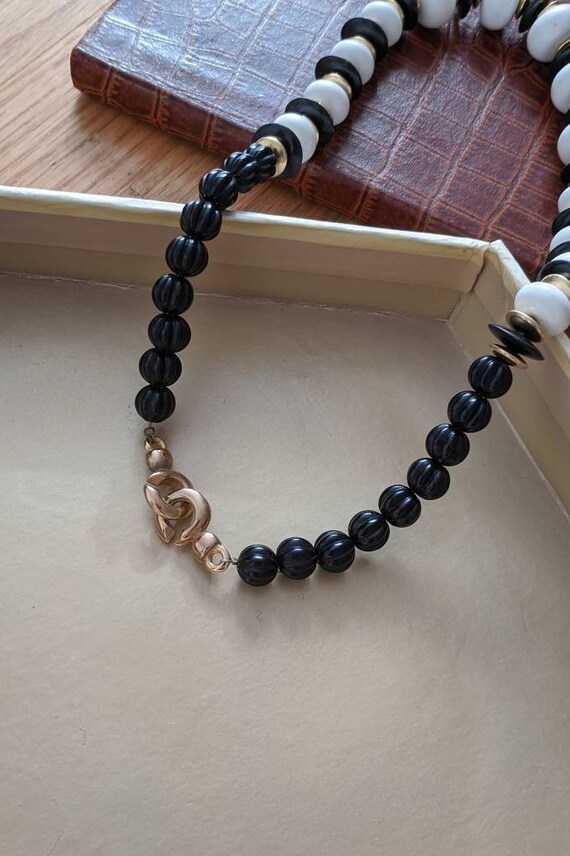 Black White Beads, Tailored Statement | 80's Clas… - image 6