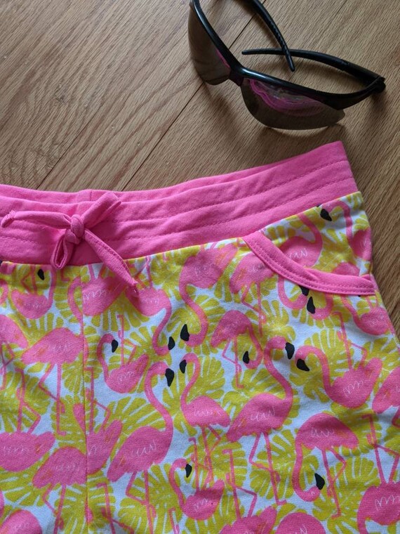 Pink Flamingo Shorts, Easy-Care Soft Knit | Kawai… - image 5