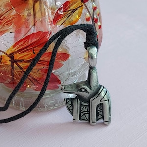 Anubis Medallion Necklace: Egyptian Revival Pendant, Black Cord (22&quot;)
