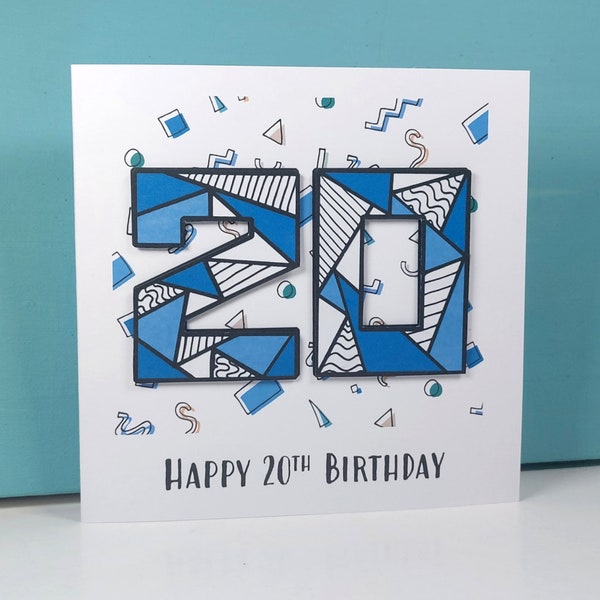 20th Birthday Card Etsy Uk
