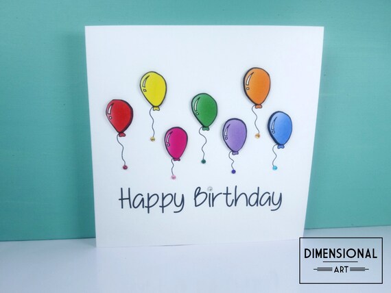 Bezwaar ijzer Guinness Regenboog Verjaardag Ballonnen Kaart Happy Birthday kaart - Etsy België