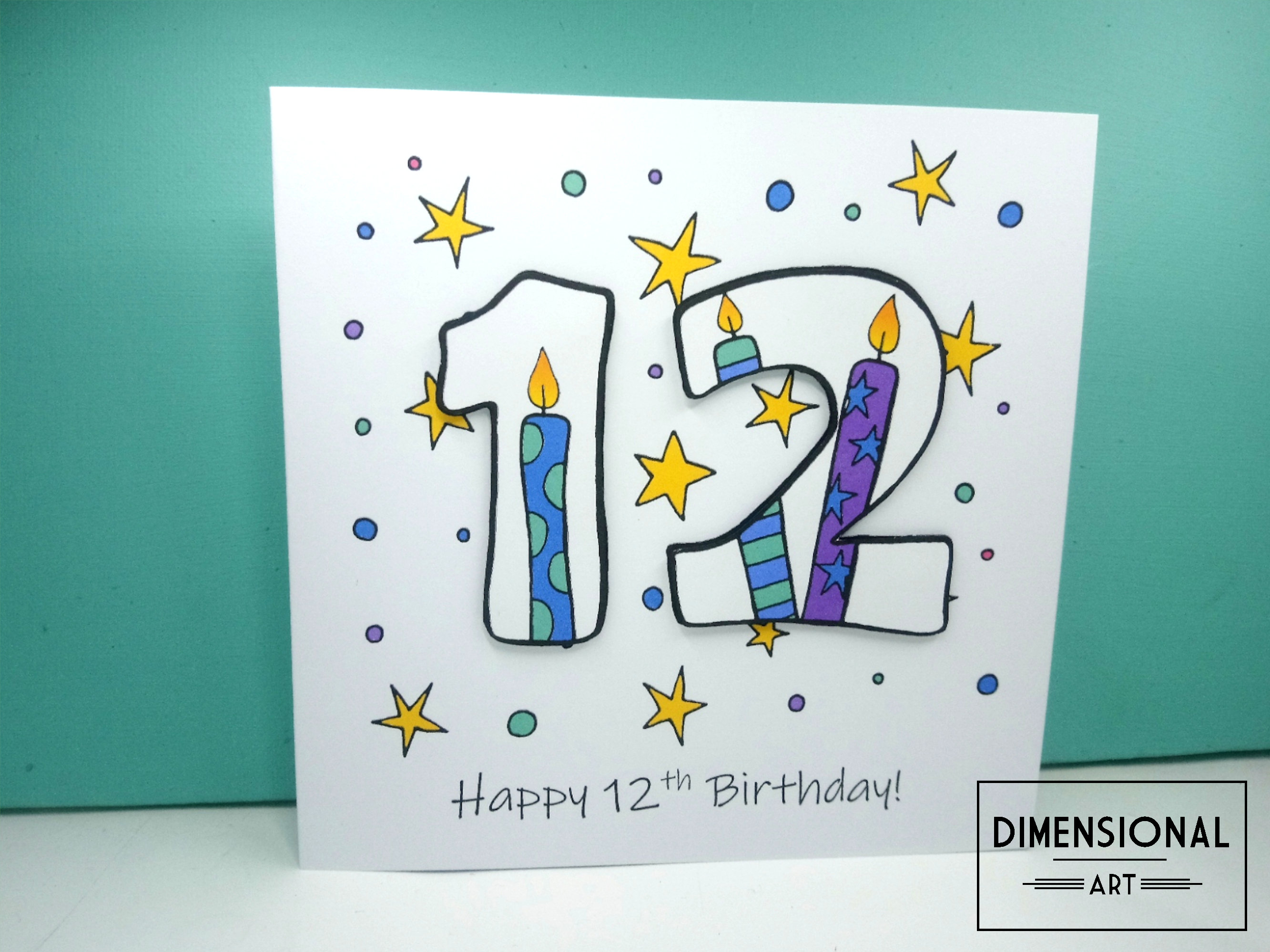 Happy 12th Birthday Card Printable Happy 12th Birthday Card Printable